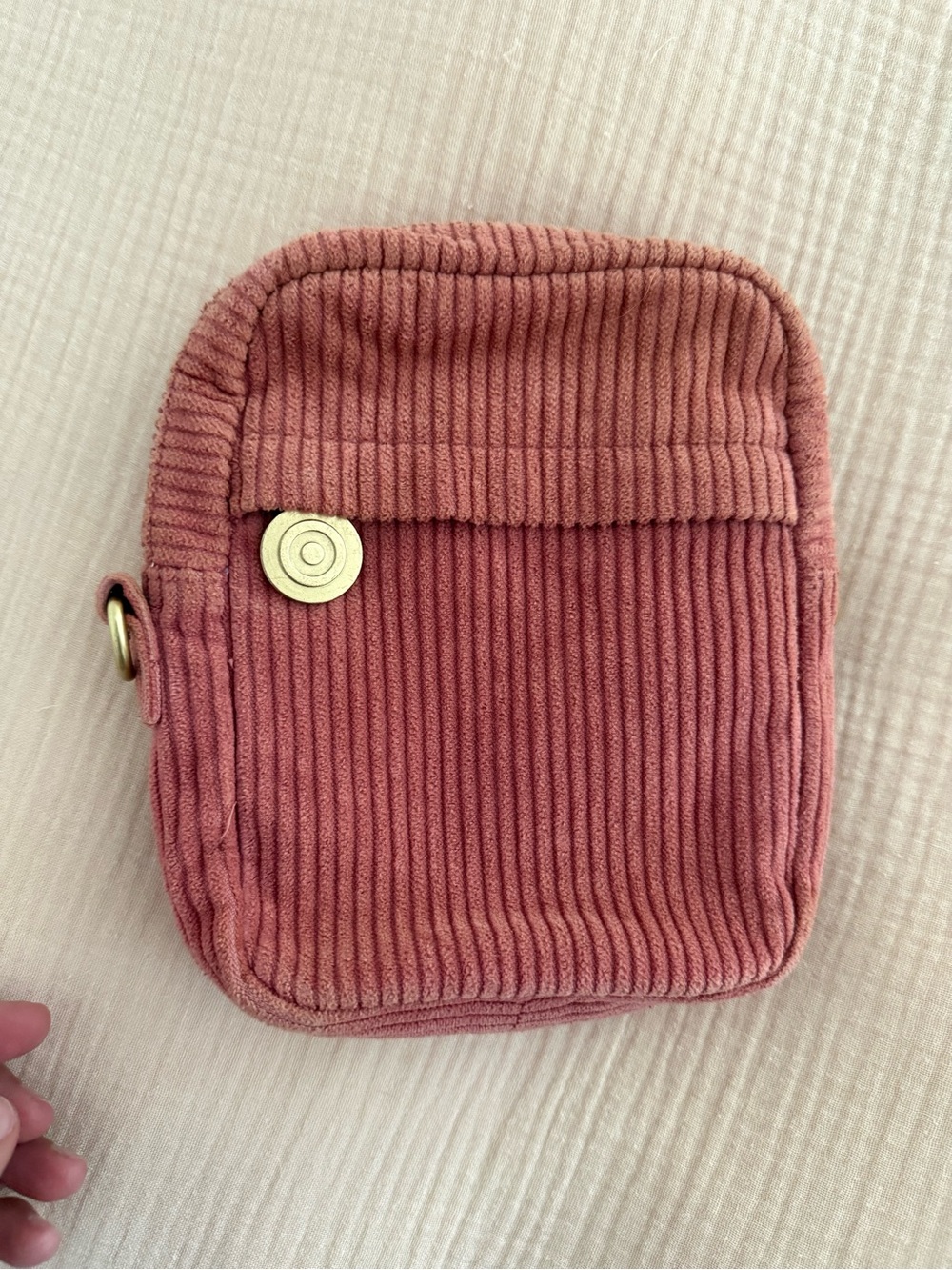 Corduroy Mini Crossbody Bag in Dusty Rose